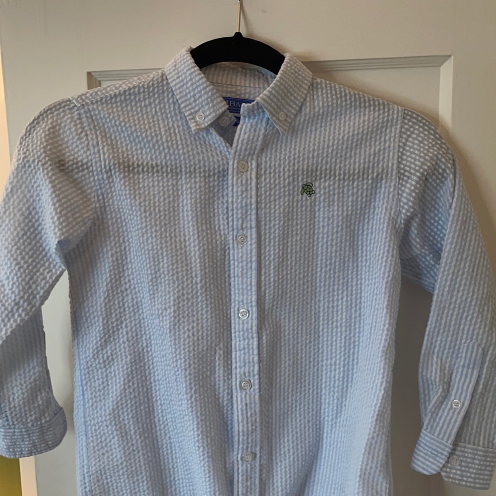 J Bailey boys seer sucker shirt size 6